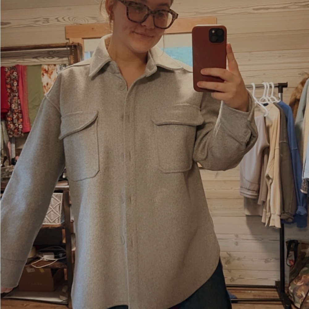 Ardene Light Gray Utility Overshirt Jacket